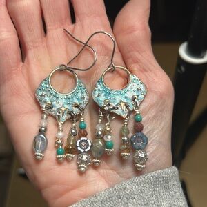 Carrie Fairy Designs Handcrafted, Weathered, Dangle, Mini Chandelier Earrings